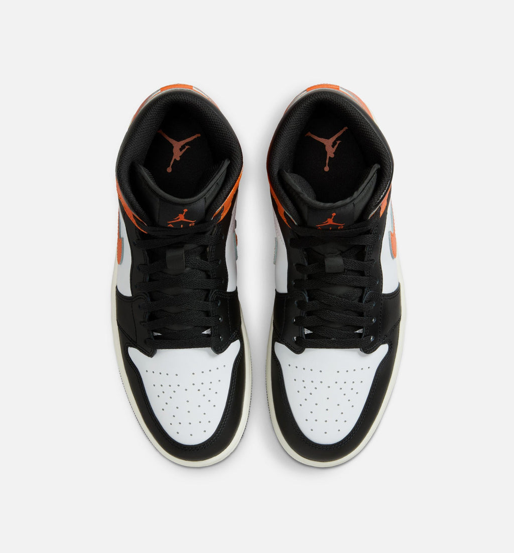 Air Jordan 1 Mid Men's Lifestyle Shoes - Starfish White Sail Black