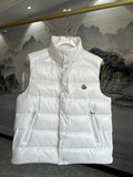 Moncler Men's White Down Vest – Tibt Sleeveless Puffer Jacket