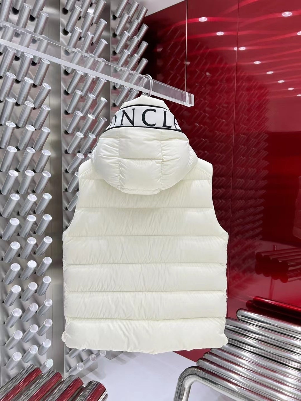 Moncler Men's White Hooded Down Vest – Sleeveless Puffer Jacket