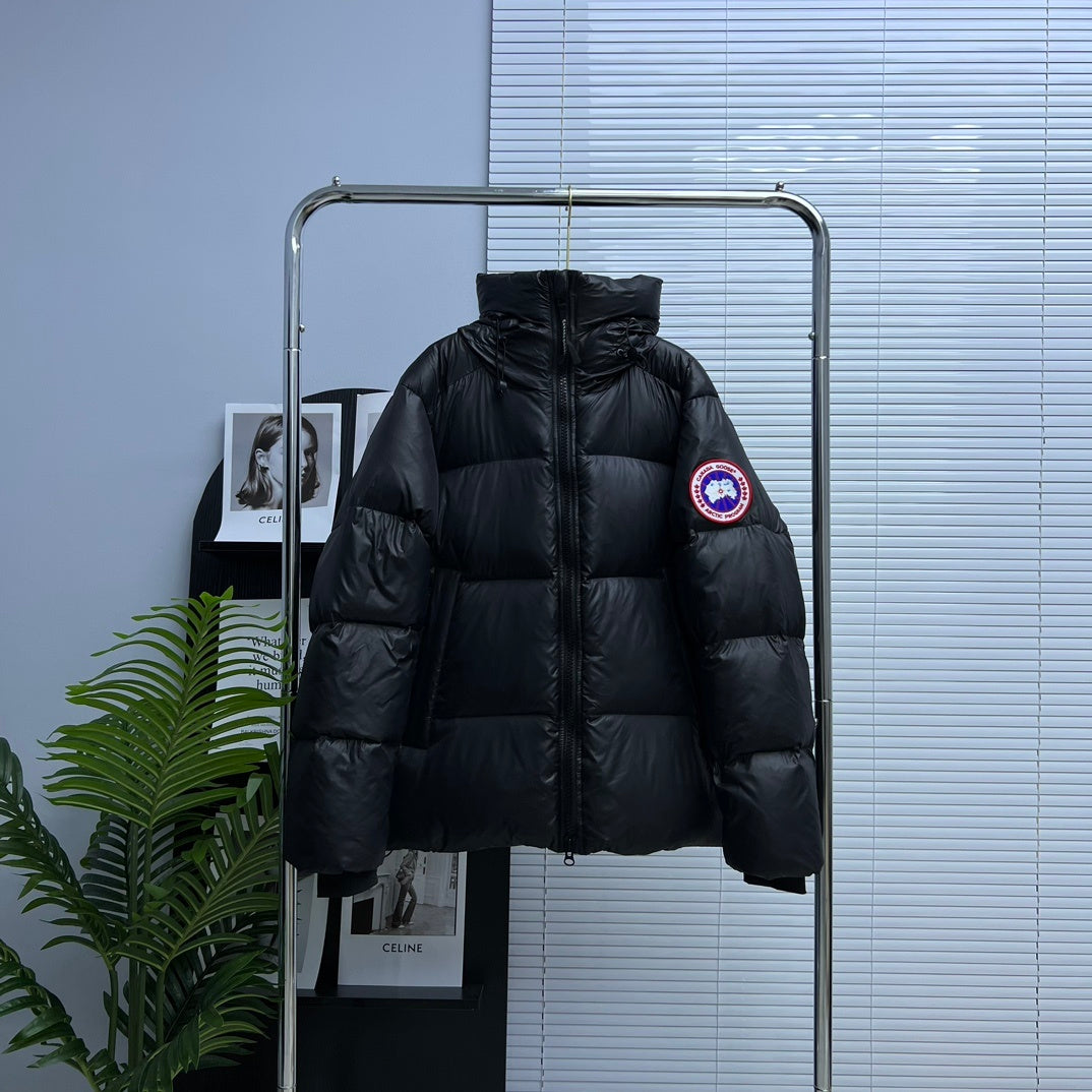 Canada Goose Men's Black Hooded Down Jacket – Arctic Program Oversized Puffer Jacket