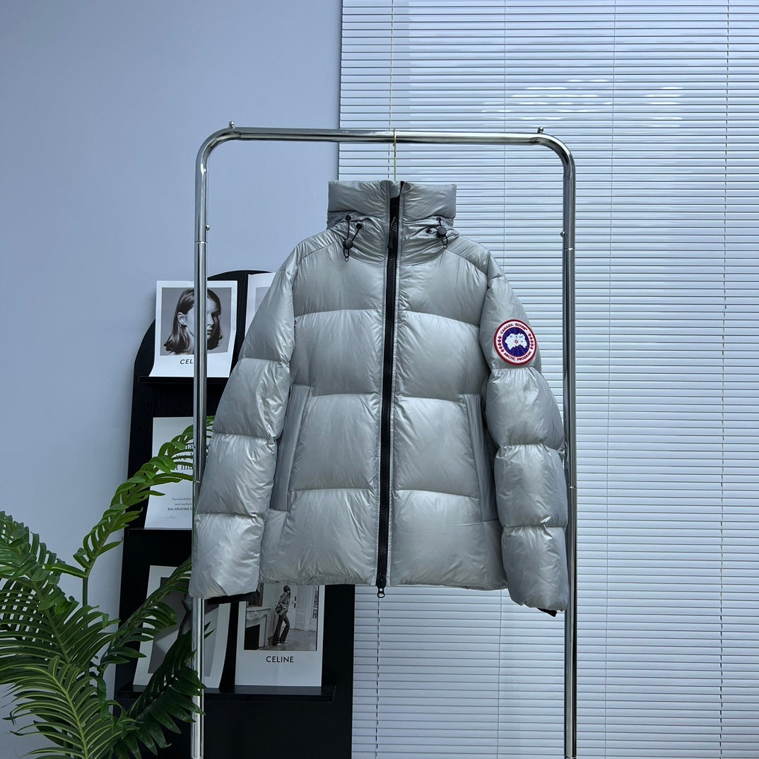Canada Goose Men's Silver Grey Hooded Down Jacket – Arctic Program Puffer Jacket