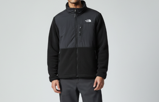 The North Face Men's Black Denali Fleece Jacket – Classic Polartec Softshell Panel Zip-Up