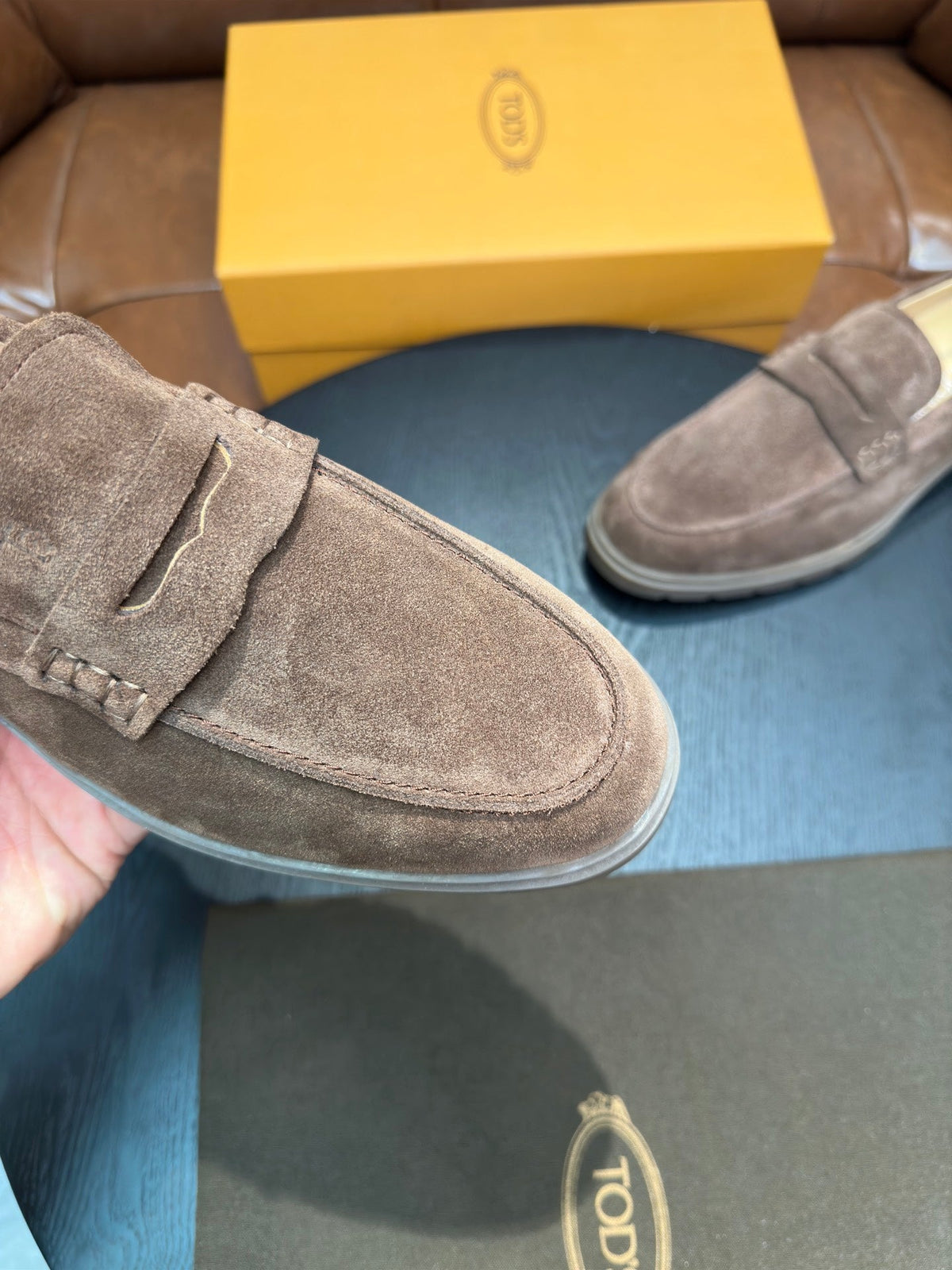 Tod's Suede Calfskin Loafers