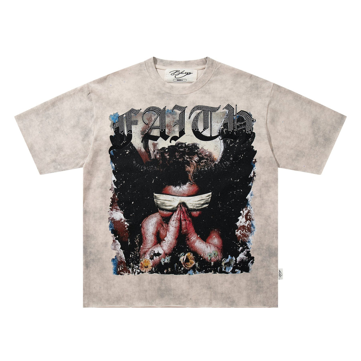BKYS Revival Blindfolded Portrait Rhinestone-Style T-Shirt