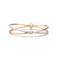 Pomellato Style Crossover Cubic Zirconia 18K Gold-Plated Bangle