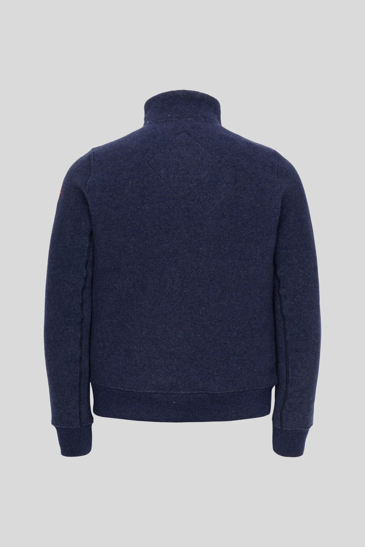 Canada Goose Men's Navy Blue Sherwood Fleece Zip Jacket – Stand Collar Full-Zip Wool-Blend Coat with Logo Badge