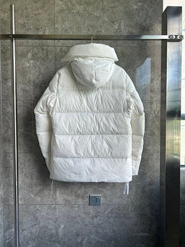 Canada Goose Women's Ivory White Hooded Puffer Jacket – Tonal Badge & Utility Pockets