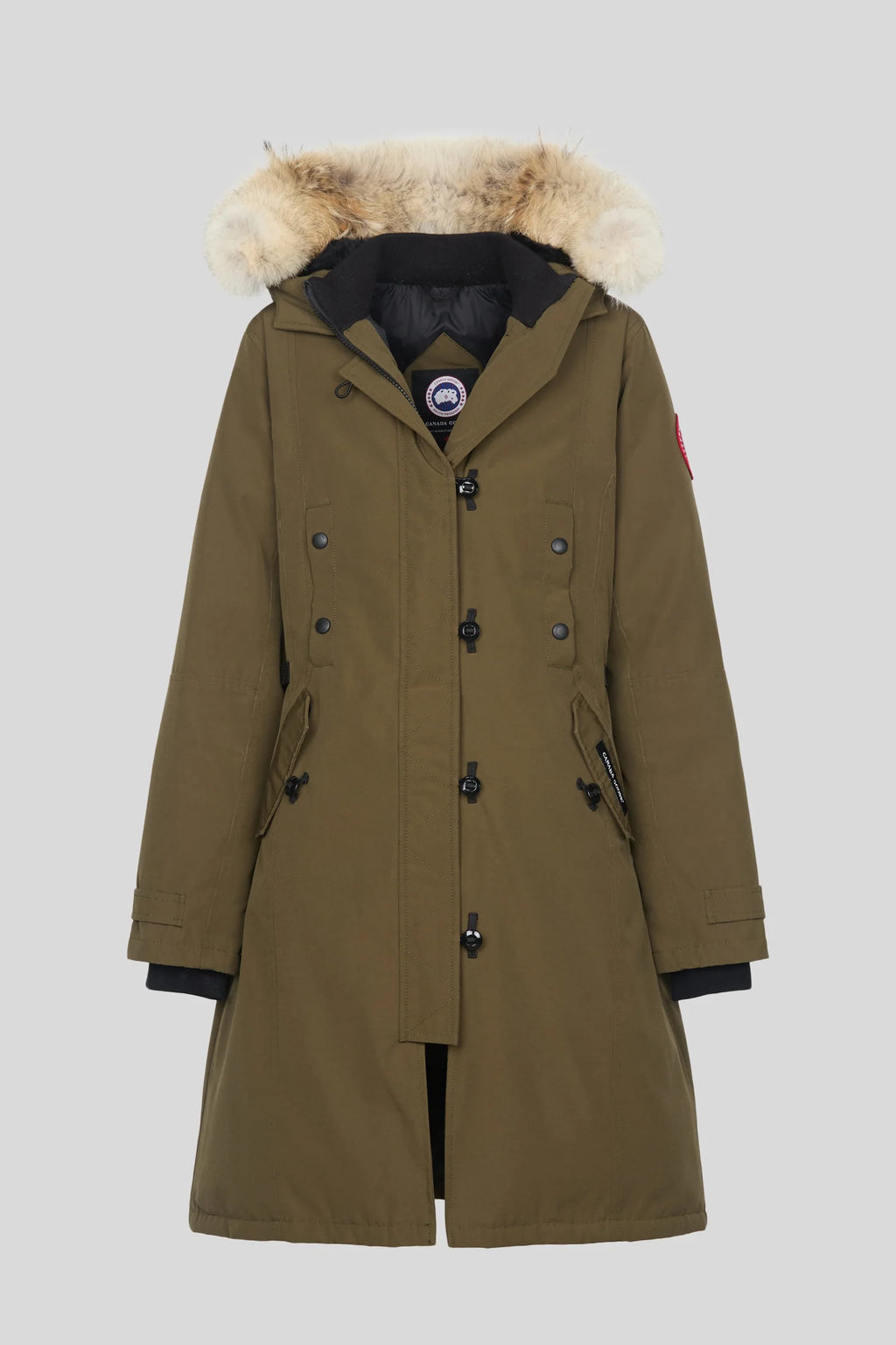 Canada Goose Women's Military Green Trillium Parka – Fur-Trimmed Hooded Down Coat