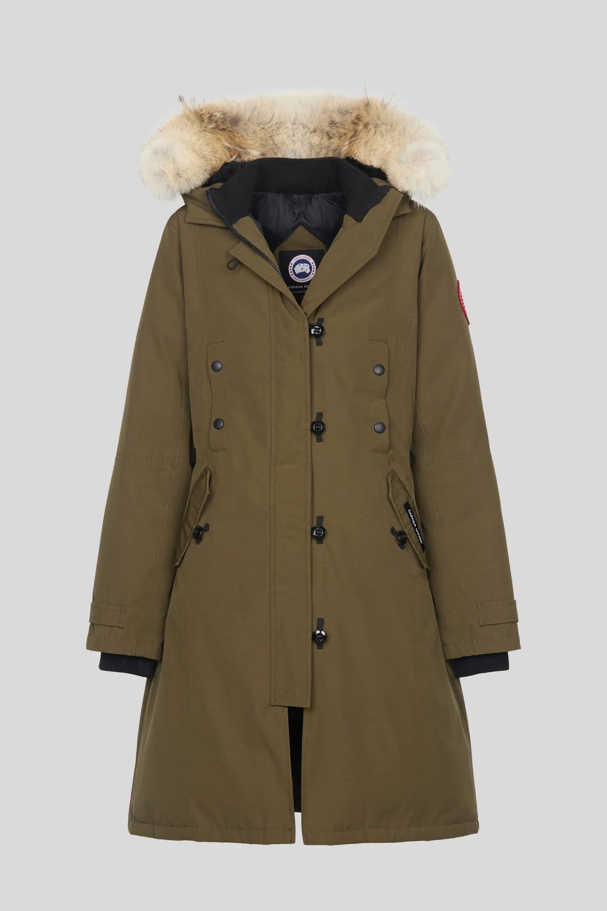 Canada Goose Women's Military Green Trillium Parka – Fur-Trimmed Hooded Down Coat