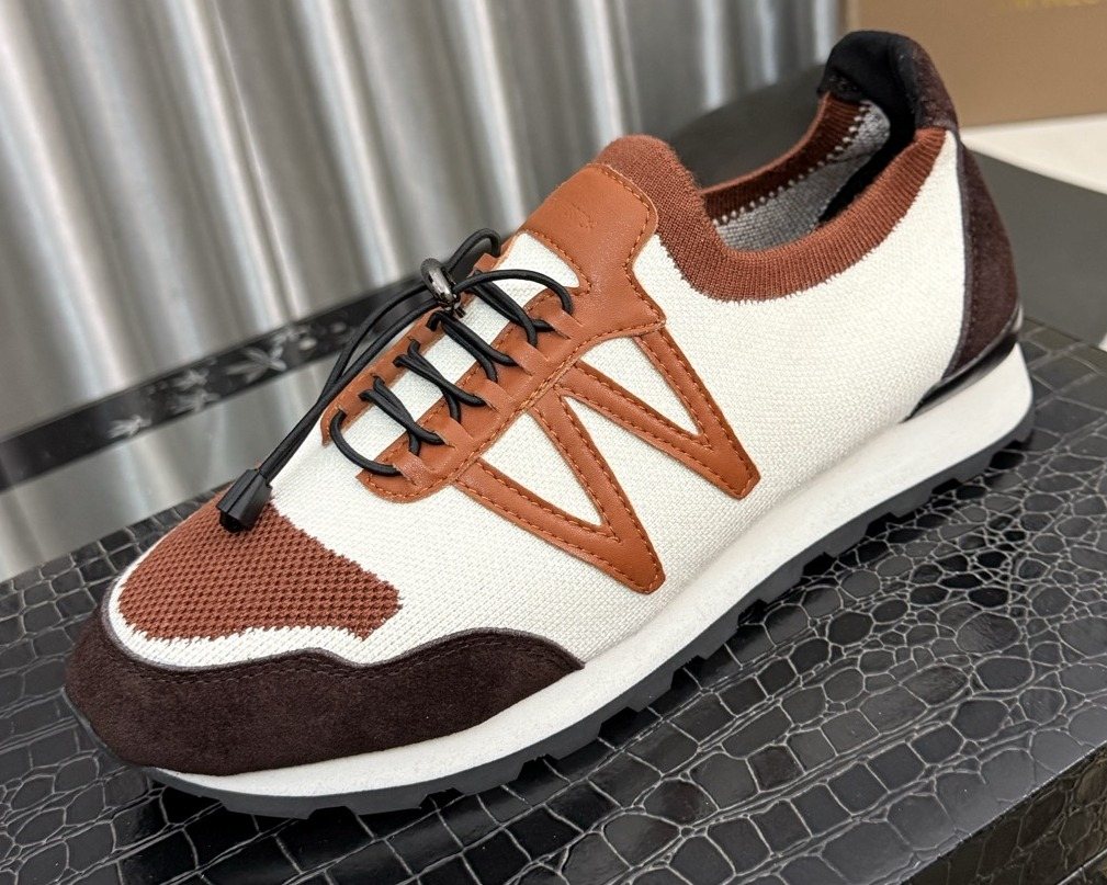Louis Vuitton Men's Cream Brown Low-Top Sneakers