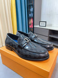 Louis Vuitton Checkerboard Buckle Loafers - Black and Dark Gray