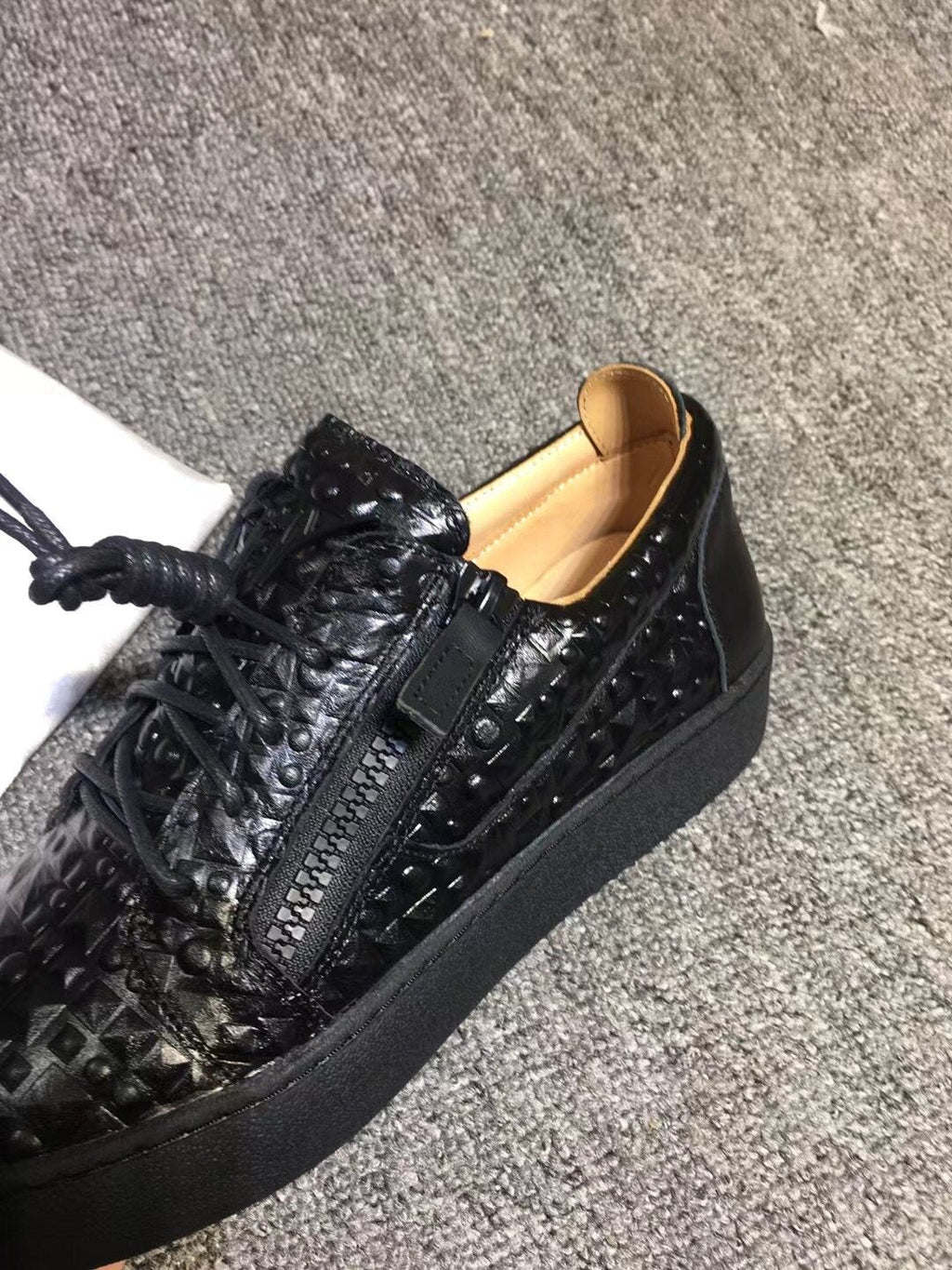 Giuseppe Zanotti Black Perforated Low-Top Sneakers