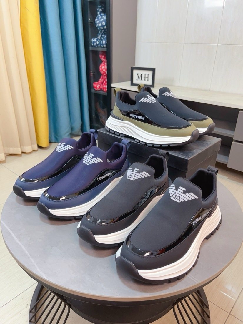 Armani Color-Block Slip-On Sneakers