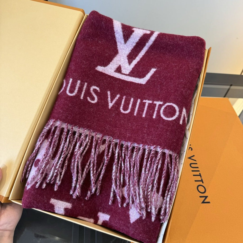 Louis Vuitton Two-Tone Fringed Scarf