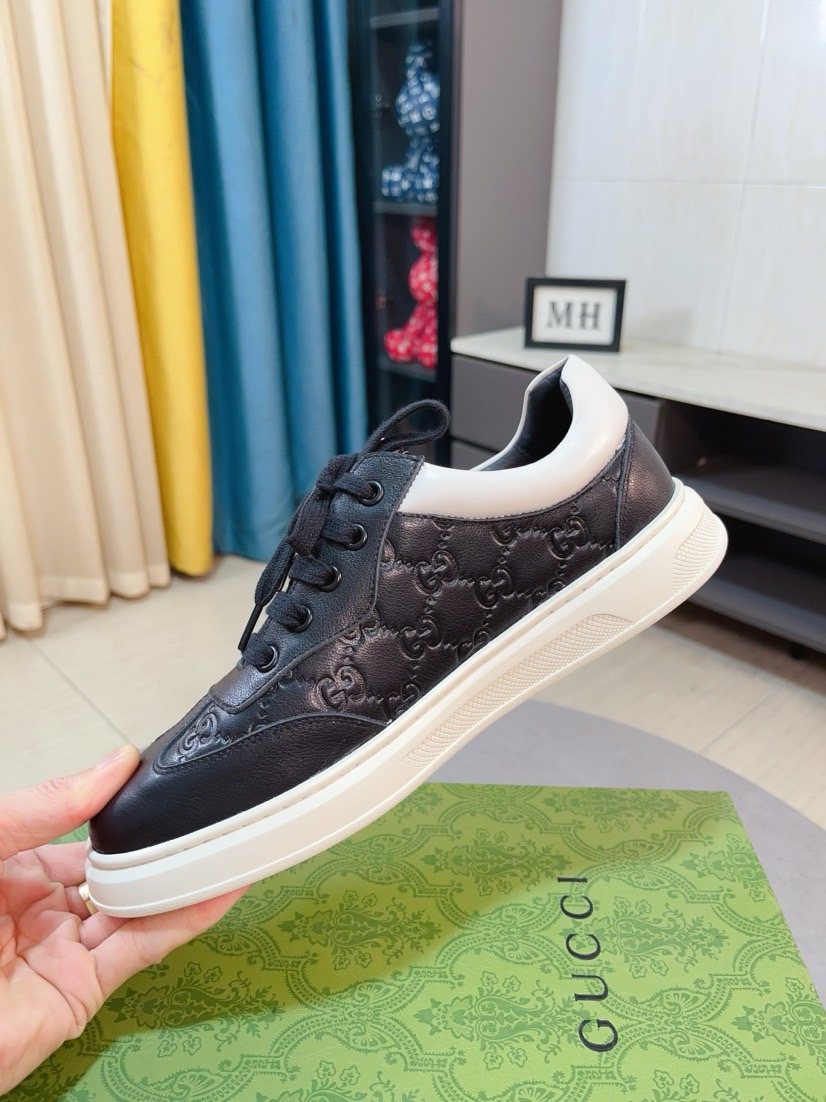 Gucci Men's Embossed Low-Top Sneakers