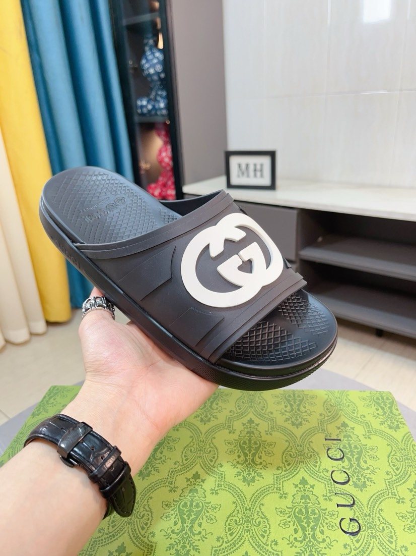 Gucci Emblem Slide Sandals
