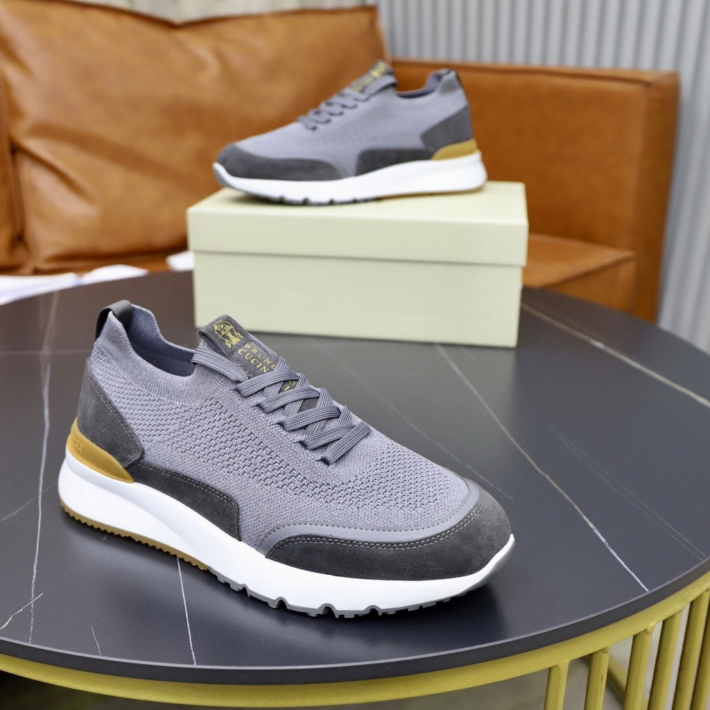 Brunello Cucinelli Knit Low-Top Sneakers - Heel Pull Tab