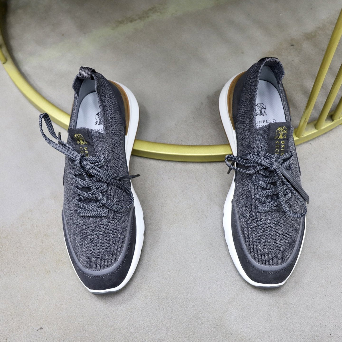 Brunello Cucinelli Knit Low-Top Sneakers - Heel Pull Tab