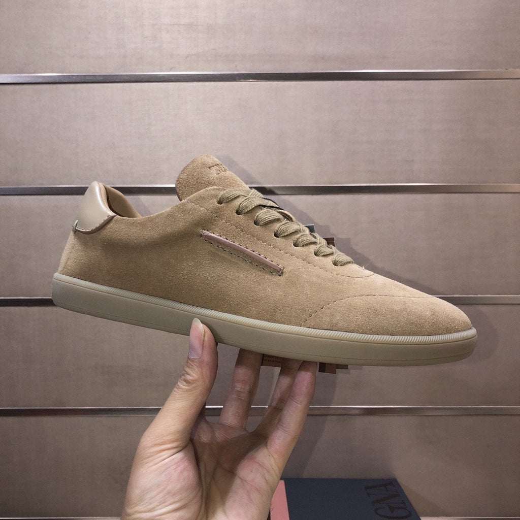 Zegna 232 Suede Low-Top Sneakers