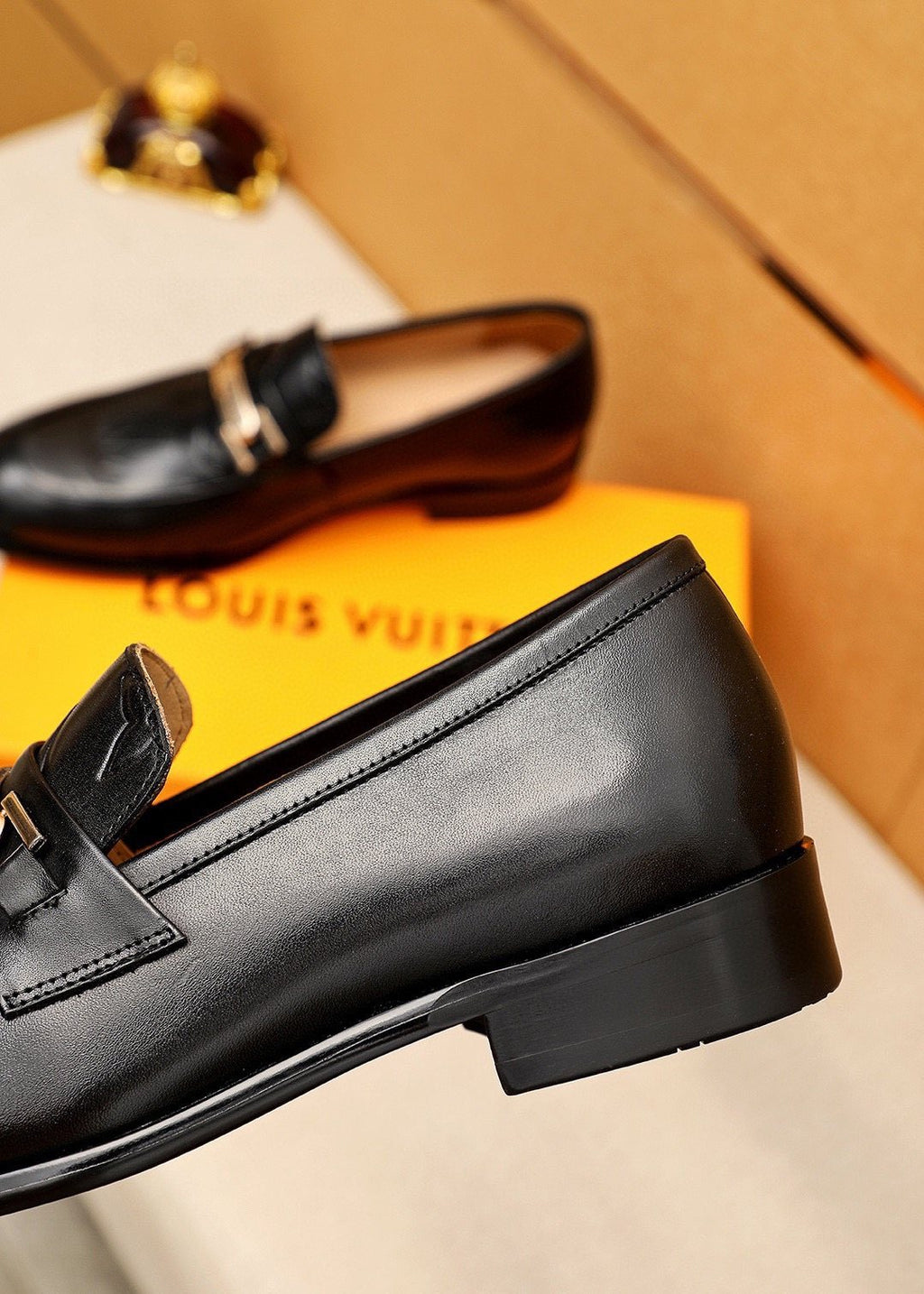 Louis Vuitton Embossed Metal-Bar Loafers