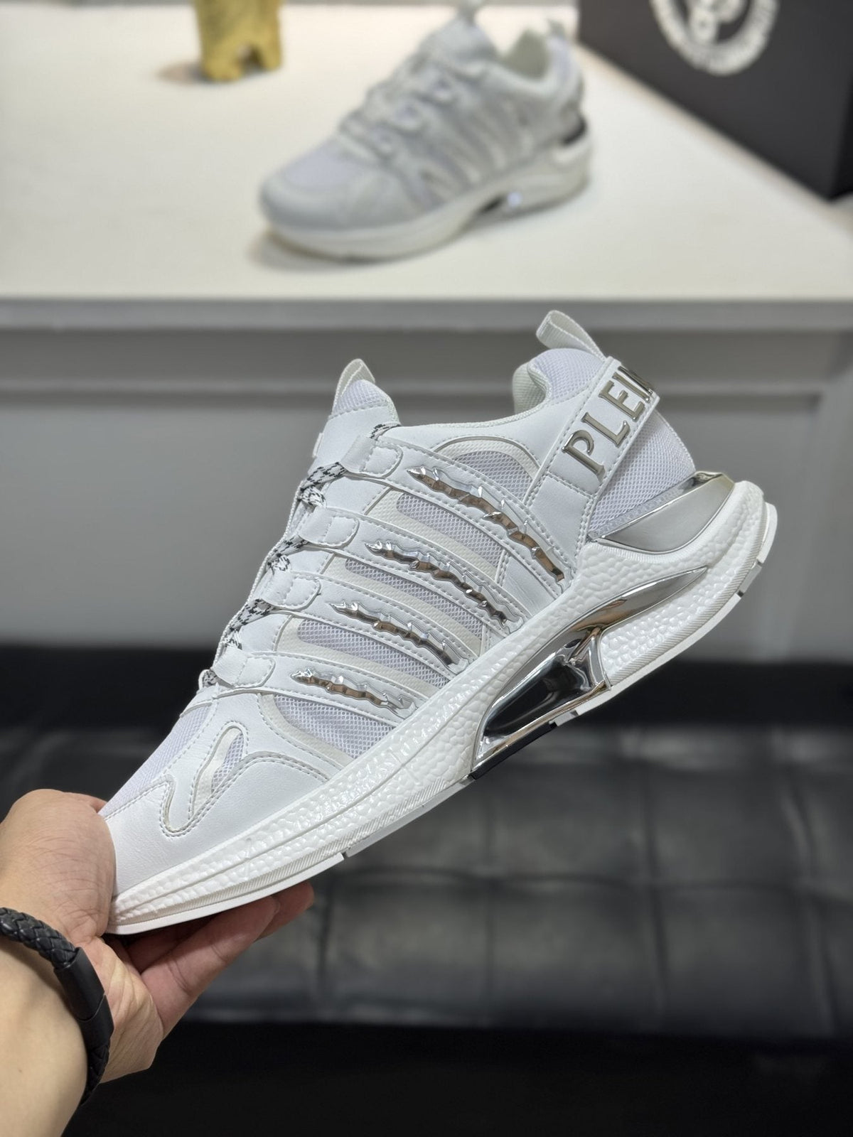 Philipp Plein Men's Mesh Panel Low-Top Sneakers