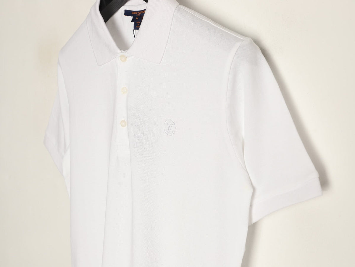 Louis Vuitton Classic Small-Logo Embroidered Polo - White