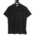 Prada Tonal Outlined Lettering T-Shirt - Black