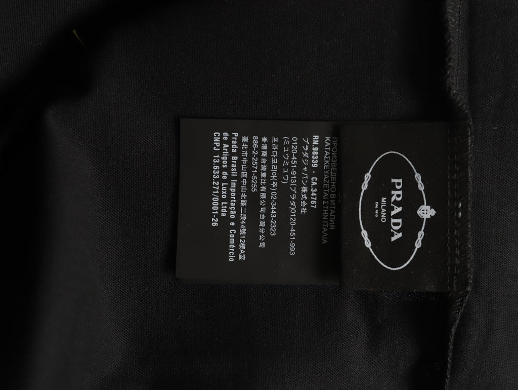 Prada Tonal Outlined Lettering T-Shirt - Black