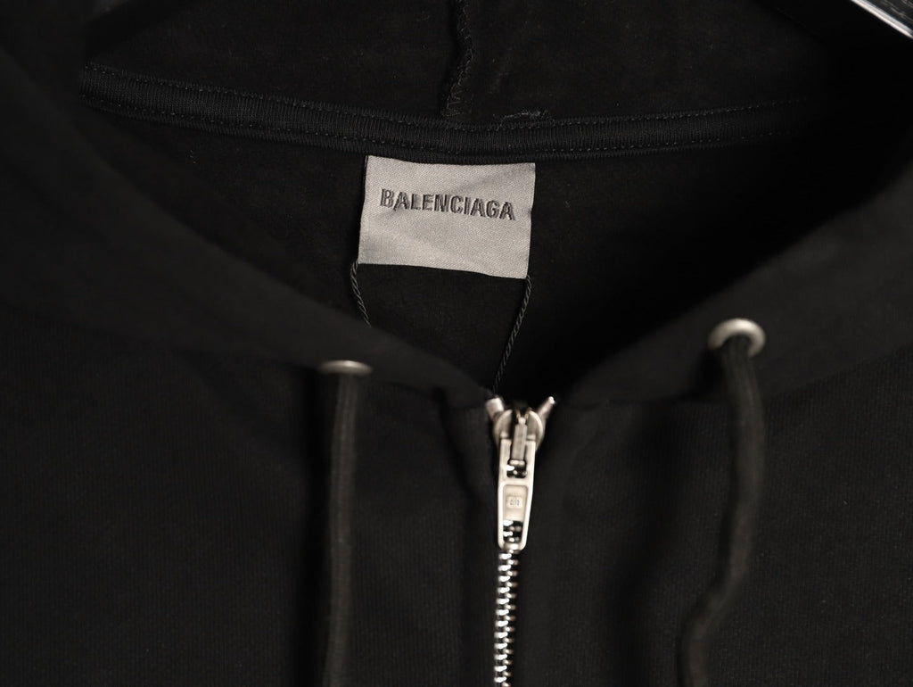 Balenciaga Soccer-Inspired Number 10 Zip Hoodie - Black